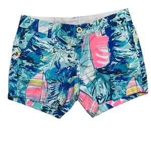 Lilly Pulitzer Callahan Short Sparkling Blue Hey Bay Bay Sailboat Women's Size 2